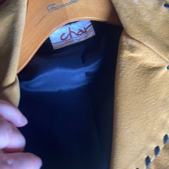 Beautiful  Vintage Char Sante Fe leather jacket with hand painting and beading - Picture 9 of 9